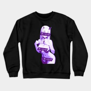 ダーリング Daringu #5 Purple Zero Two Darling Franxx Glitch Edit Crewneck Sweatshirt